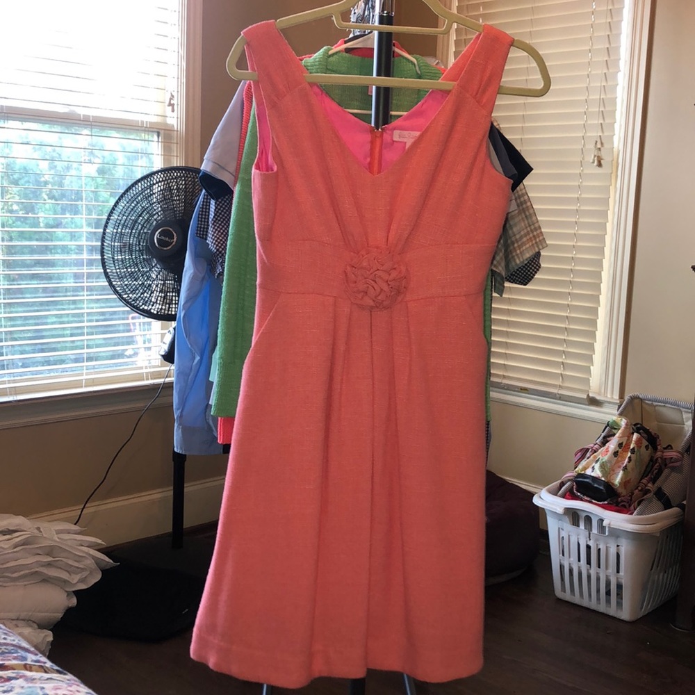 Lilly Pulitzer Parker Linen Dress Notty Pink sz 2
